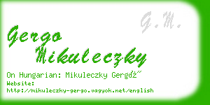 gergo mikuleczky business card